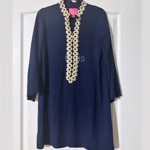 Lilly Pulitzer Navy Gold Zip Tunic Dress